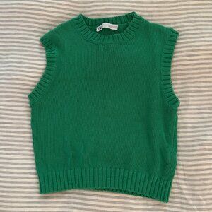 Zara kelly green sweater vest